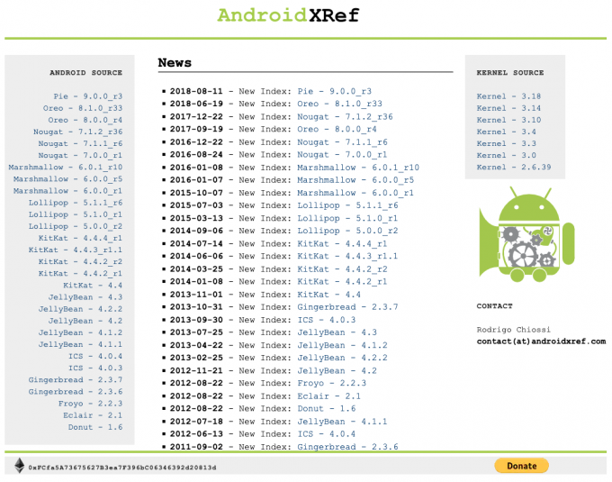 AndroidXRef 网页截图