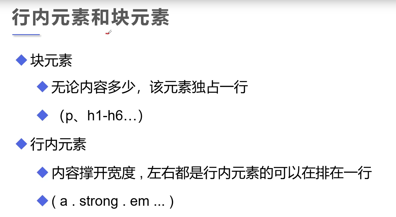 行内元素和块元素