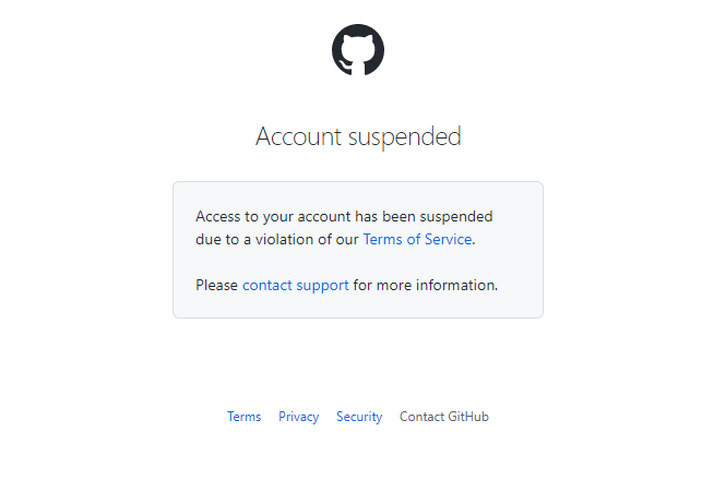 [疑问]  github Account suspended如何解决