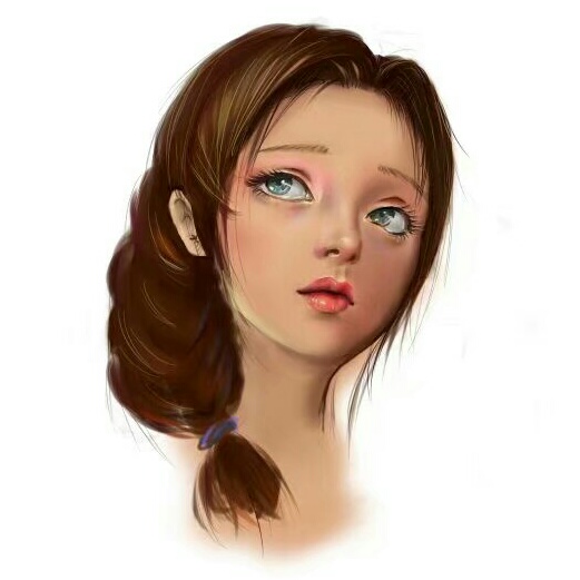 第一次尝试板绘，enmmm，头发一言难尽, / 2018-05-09