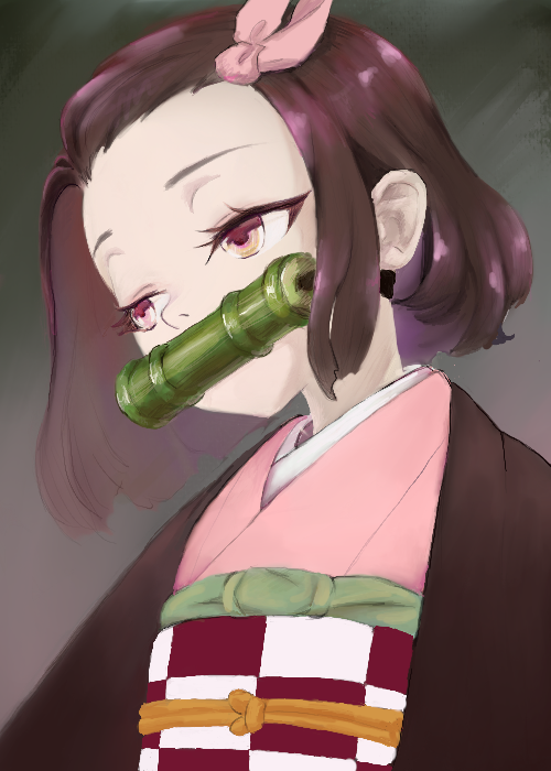 临摹的弥豆子，颜色好丑 / 2020-06-22