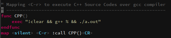 create functions in vim .vimrc